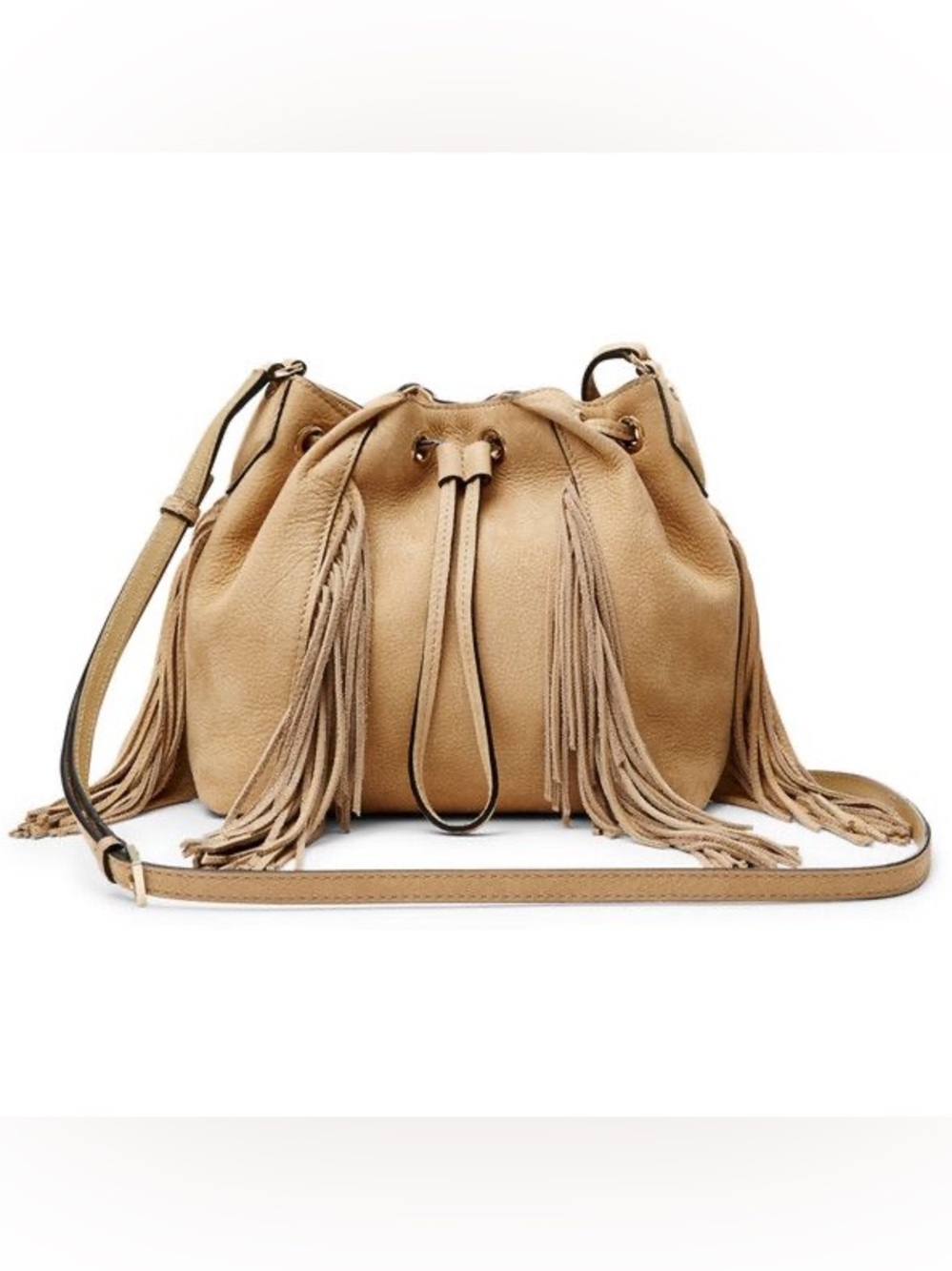 🆕{Diane von Furstenberg} Voyage Boho Fringe Drawstring Crossbody Bag